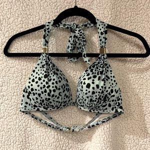 VS Swim Leopard Print Halter Bikini Top
